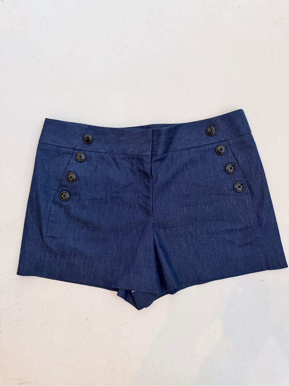 Women’s Navy Button-Front Sailor Shorts